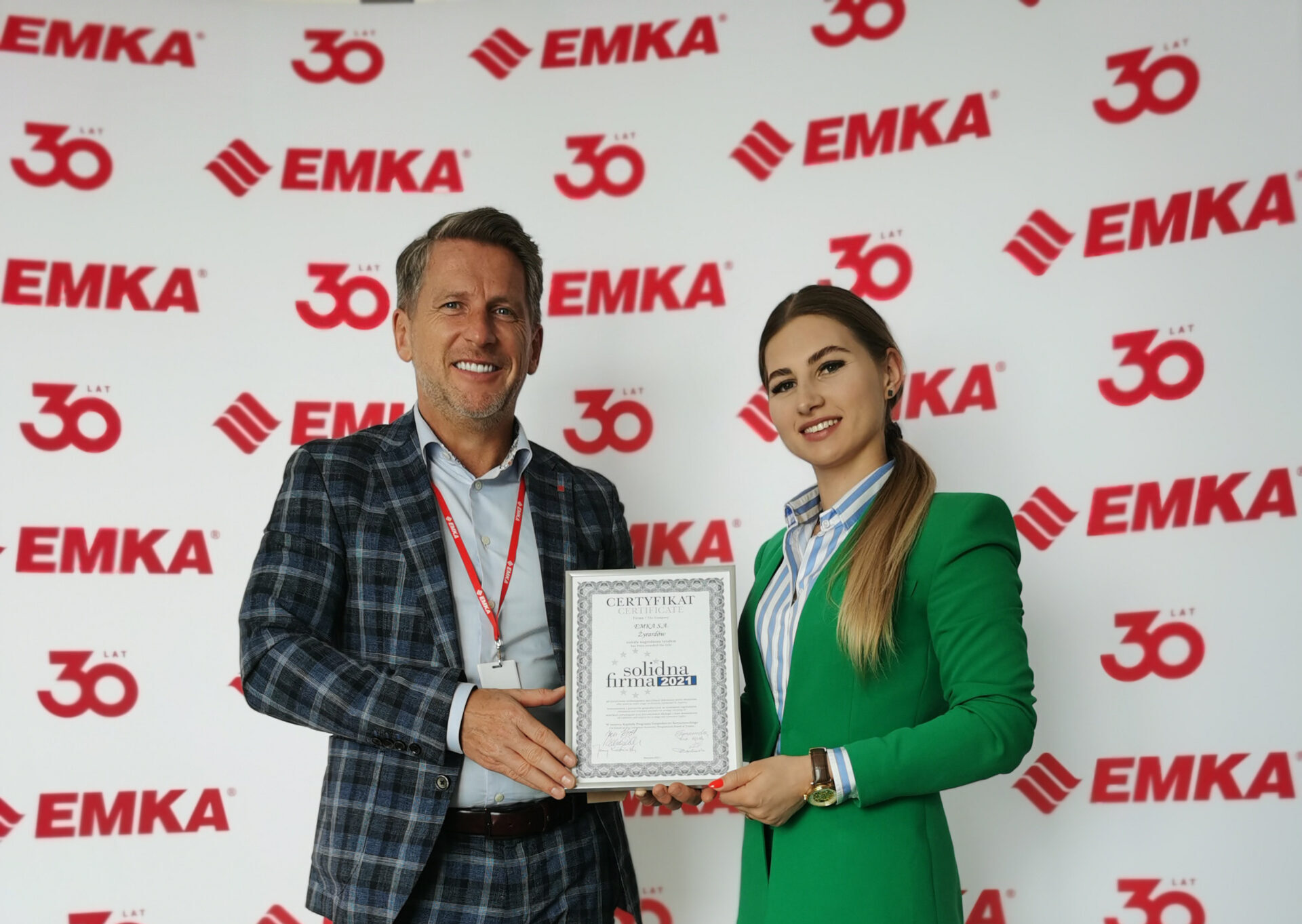 EMKA S.A. z Certyfikatem Solidna Firma 2021!
